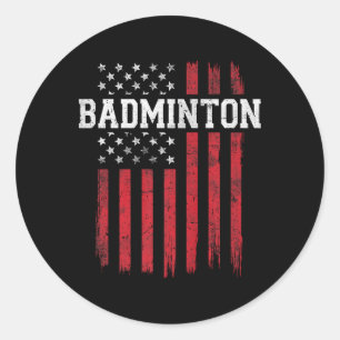 Badminton Amerikaanse vlag Amerikaanse patriot Ronde Sticker