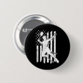 Badminton Amerikaanse Vlag - Shuttle Amerika Vlag Ronde Button 5,7 Cm (Voorkant /achterkant)