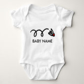 Badminton-baby met persoonlijke naam romper (Voorkant)