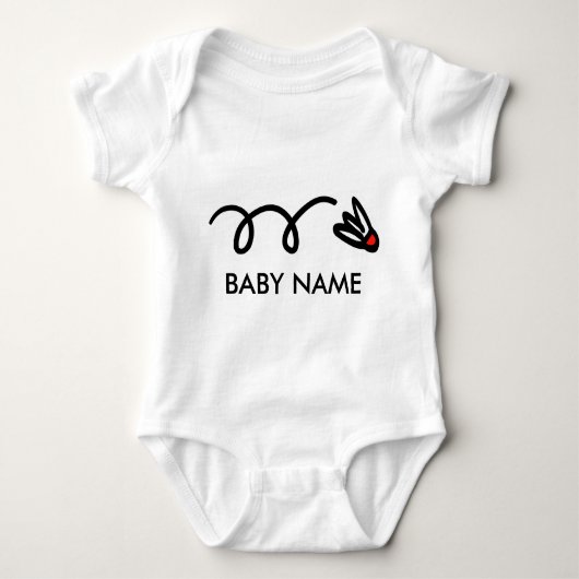 Badminton-baby met persoonlijke naam romper (Voorkant)