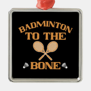 Badminton - Badminton aan het bot Metalen Ornament