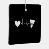 Badminton - Badminton Ball Heartbeat Keramisch Ornament (Rechts)