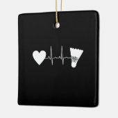 Badminton - Badminton Ball Heartbeat Keramisch Ornament (Links)