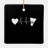 Badminton - Badminton Ball Heartbeat Keramisch Ornament (Achterkant)