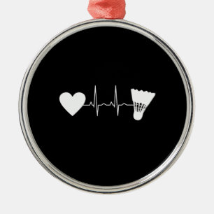 Badminton - Badminton Ball Heartbeat Metalen Ornament