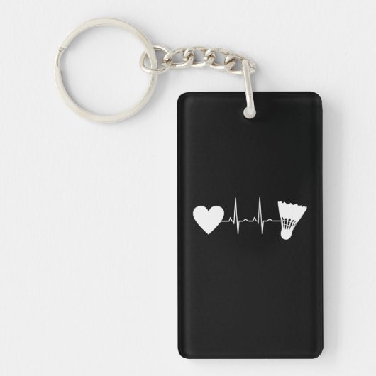 Badminton - Badminton Ball Heartbeat Sleutelhanger (Voorkant)