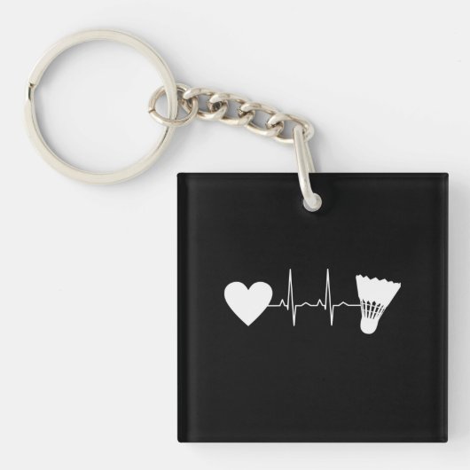 Badminton - Badminton Ball Heartbeat Sleutelhanger (Voorkant)