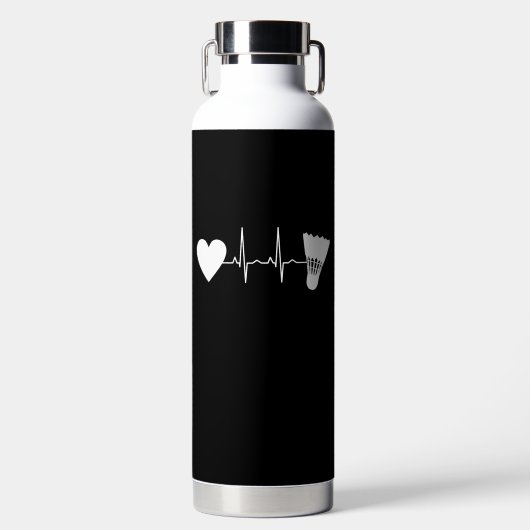 Badminton - Badminton Ball Heartbeat Waterfles (Voorkant)