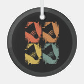 Badminton - Badminton Ball Retro Glas Ornament (Voorkant)