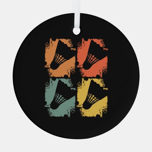 Badminton - Badminton Ball Retro Glas Ornament (Achterkant)