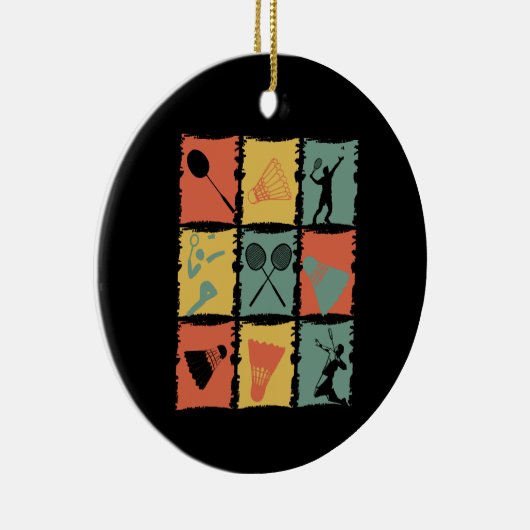 Badminton Badminton Player Retro Keramisch Ornament (Rechts)