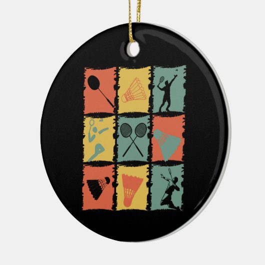 Badminton Badminton Player Retro Keramisch Ornament (Links)