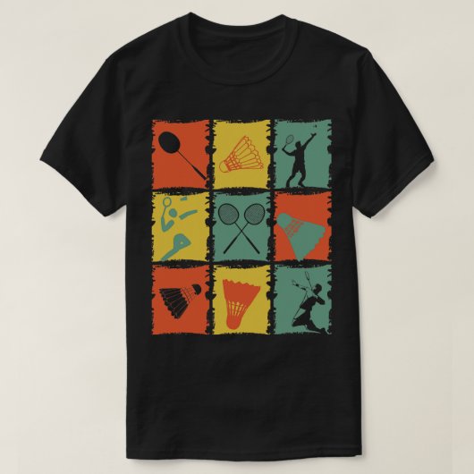 Badminton Badminton Player Retro T-shirt (Design voorkant)