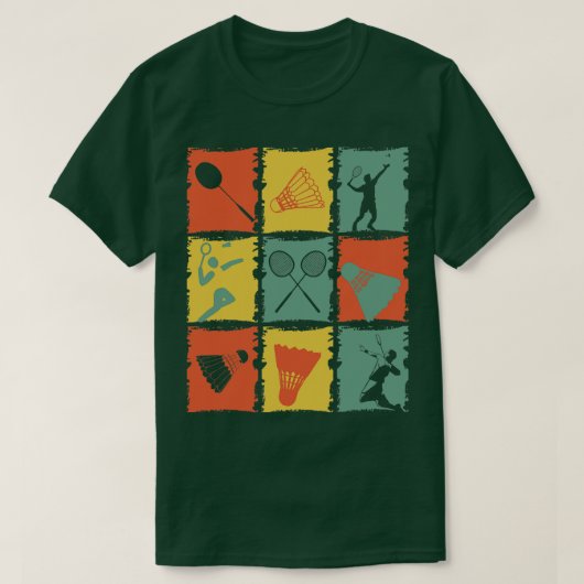 Badminton Badminton Player Retro T-shirt (Design voorkant)