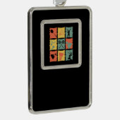 Badminton Badminton Player Retro Verzilverd Omlijst Ornament (Rechts)