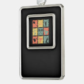 Badminton Badminton Player Retro Verzilverd Omlijst Ornament (Links)