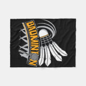 Badminton - Badminton Player Shuttle Birdie Fleece Deken (Voorkant (Horizontaal))