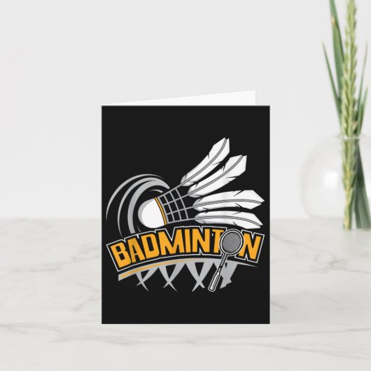 Badminton - Badminton Player Shuttle Birdie Kaart (Voorkant)