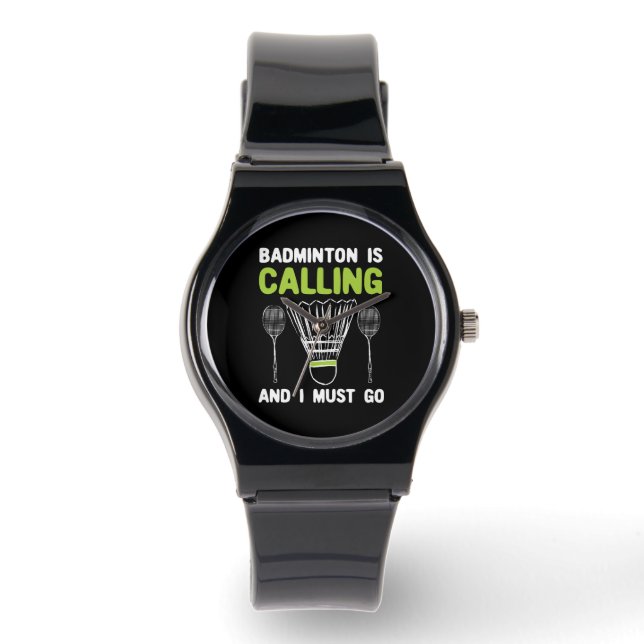 Badminton - Badminton roept Badminton Gift Horloge (Voorkant)