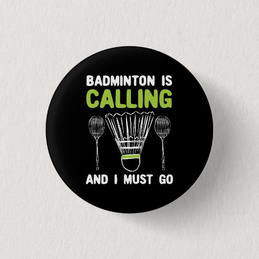 Badminton - Badminton roept Ronde Button 3,2 Cm (Voorkant)
