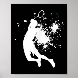 Badminton Badminton Speler Heren Squash Shuttle Poster