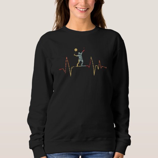 Badminton - Badmintonspeler Heartbeat Trui (Voorkant)