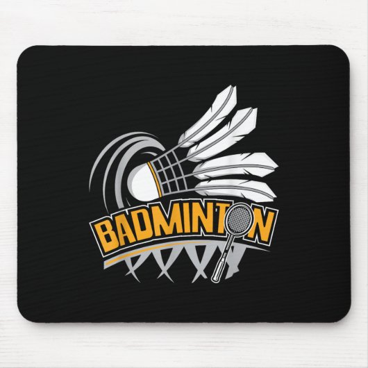 Badminton - Badmintonspeler Shuttle Birdie Muismat (Voorkant)