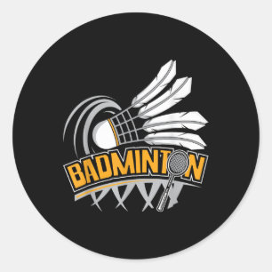 Badminton - Badmintonspeler Shuttle Birdie Ronde Sticker