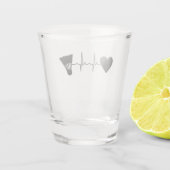 Badminton Bal Hartslag Shot Glas (Achterkant)
