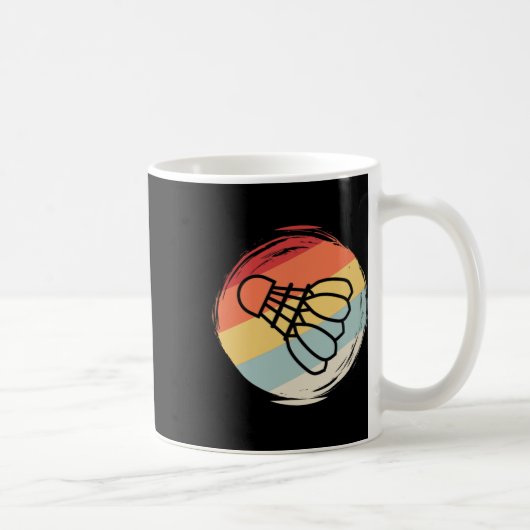 Badminton Ball 60s 70s Style Design Koffiemok (Rechts)