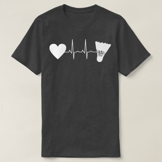 Badminton Ball Hartslag 1 T-shirt (Design voorkant)