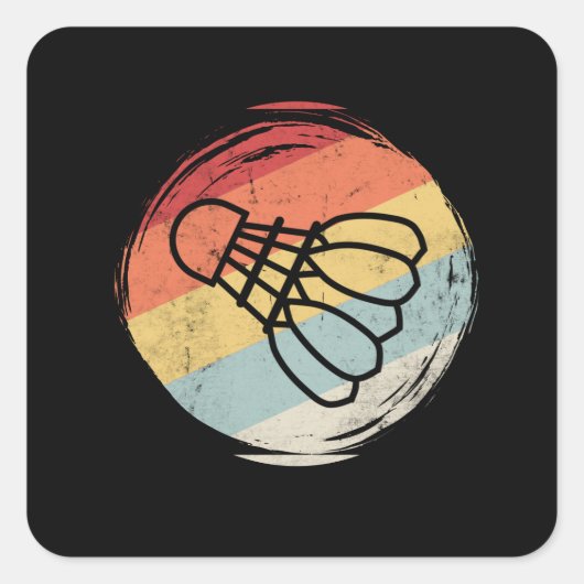 Badminton Ball Vierkante Sticker (Voorkant)