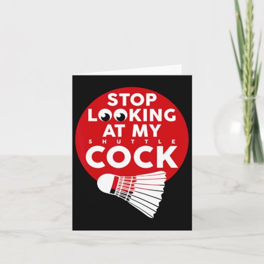 Badminton Battledore Funny Shuttle T-Shirt Kaart (Voorkant)