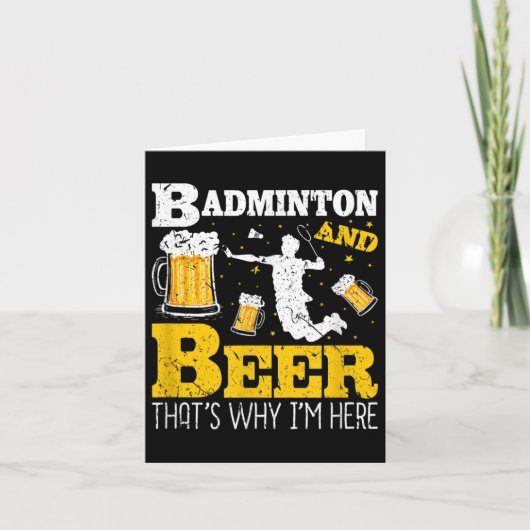 Badminton Beer Drink Badminton Team Kaart (Voorkant)