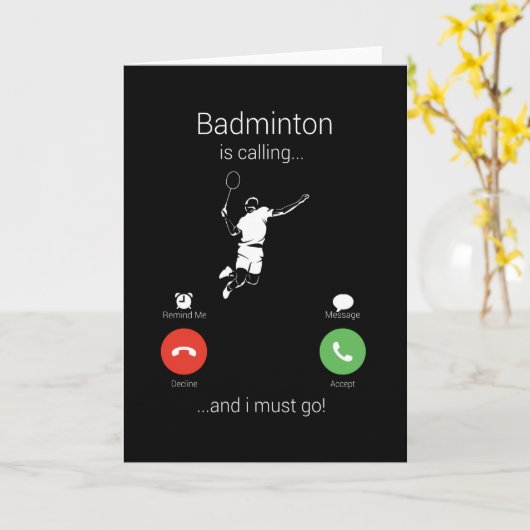 Badminton belt en ik moet gaan kaart (Gele Bloem)