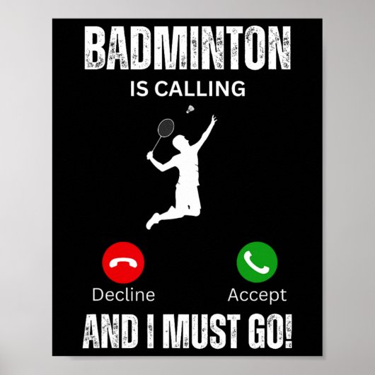 Badminton belt en ik moet gaan poster (Voorkant)