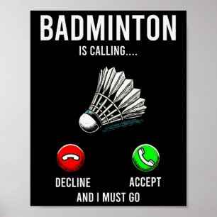 Badminton belt met Shuttle Lover Player Coach GR Poster