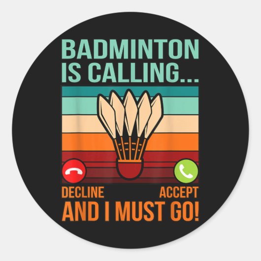 Badminton belt met Shuttle Lover Player Coach GR Ronde Sticker (Voorkant)