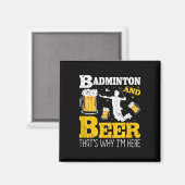Badminton Bier Drinken Badminton Team Magneet (Voorkant / Achterkant)