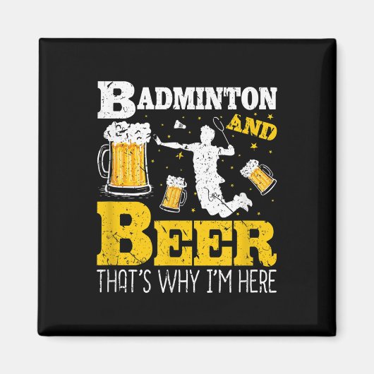 Badminton Bier Drinken Badminton Team Magneet (Voorkant)