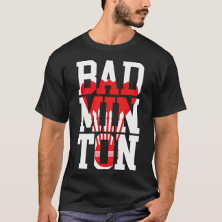 Badminton big font badminton coach s badminton rac t-shirt