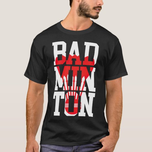 Badminton big font badminton coach s badminton rac t-shirt (Voorkant)