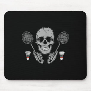 Badminton Birdie Humor Fan Skelet Horror Halloween Muismat