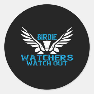 Badminton - Birdie Watchers kijken uit Ronde Sticker