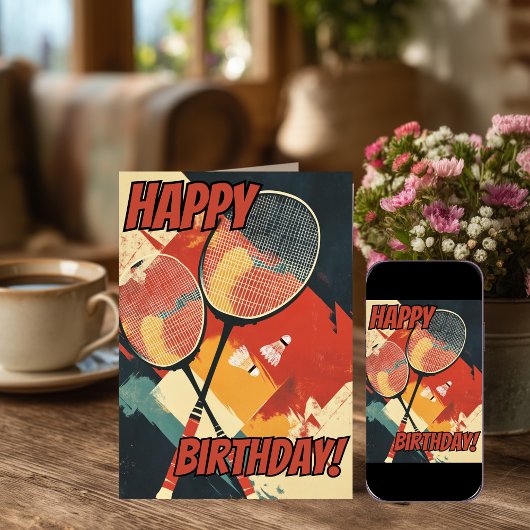 Badminton Birthday Cards Kaart