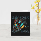 Badminton Blijf kalm en speel harde sporten Kaart (Gele Bloem)