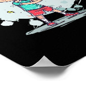Badminton Boy Comic Shuttle-speler Poster (Hoek)