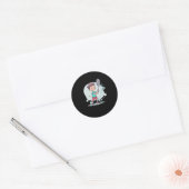 Badminton Boy Comic Shuttle-speler Ronde Sticker (Envelop)