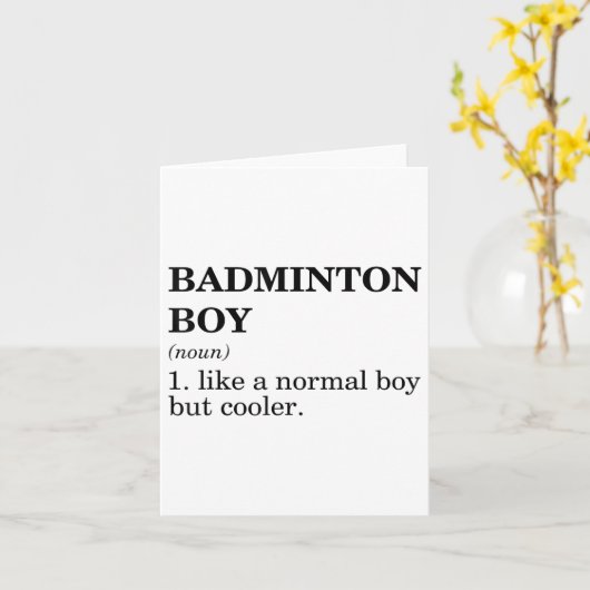Badminton Boy Noun Definition Shuttle Badminton PL Kaart (Gele Bloem)