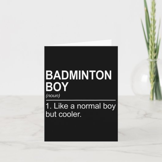 Badminton Boy Noun Definition Shuttle Badminton PL Kaart (Voorkant)